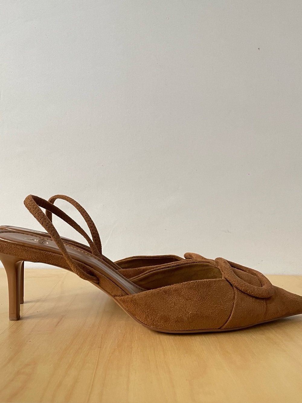 Zara Split Suede Slingback Kitten Heels | EU 39